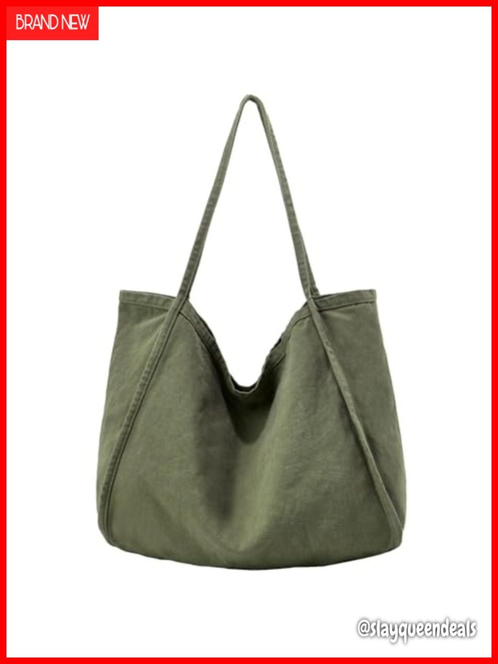 Canvas Tote Shoulder Bag Large Slouchy Hobo Work Travel